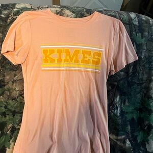 Kimes Ranch Light Pink Tee with Neon Yellow Logo